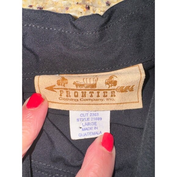 Vintage Frontier Clothing Black L/S Button Western Shirt Embroidery  L Cowgirl - Picture 6 of 6